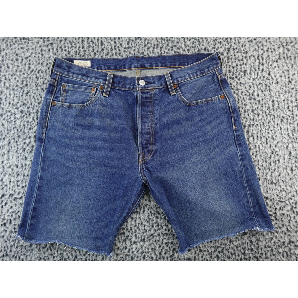 Levi's 501 Selvedge Cutoff Denim Shorts Blue Distressed Frayed Hem Men's Size 32